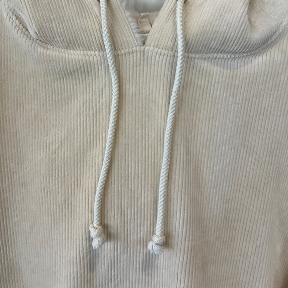 Lou & Grey Cream Corduroy Hooded Sweatshirt. Size Small - Picture 2 of 9